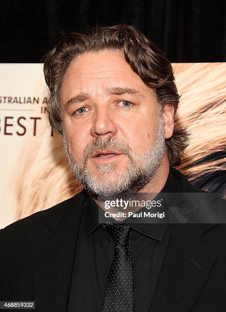 Academy Award-winning actor and first time director Russell Crowe attends "The Water Diviner" Washington DC Premiere at the Burke Theater at U.S....