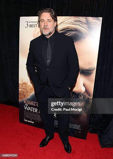 Academy Award-winning actor and first time director Russell Crowe attends "The Water Diviner" Washington DC Premiere at the Burke Theater at U.S....