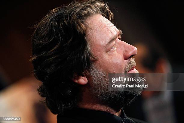 Academy Award-winning actor and first time director Russell Crowe attends "The Water Diviner" Washington DC Premiere at the Burke Theater at U.S....