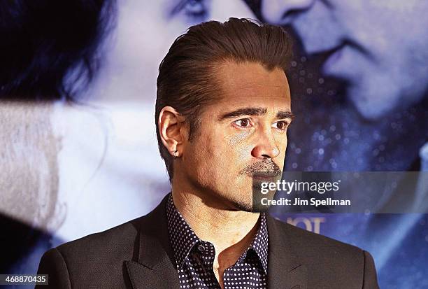 Actor Colin Farrell attends the "Winter's Tale" world premiere at Ziegfeld Theater on February 11, 2014 in New York City.