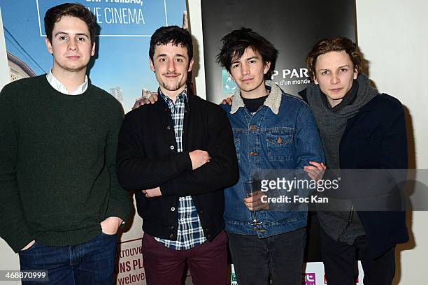 Guillaume Renusson, Bastien Ughetto, Solal Forte and Ernst Umhauer attend the 'Mobile Film Festival 2014' : Awards Ceremony at the Cinema L'Arlequin...