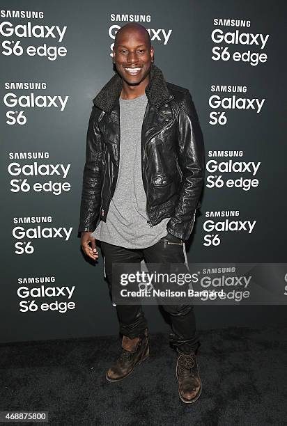 Tyrese Gibson arrives on the red carpet at the Samsung Galaxy S 6 edge launch in New York City on April 7, 2015 in New York City.