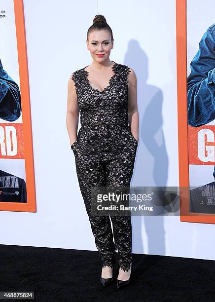 Actress Alyssa Milano arrives at the Los Angeles Premiere of 'Get Hard' at TCL Chinese Theatre IMAX on March 25, 2015 in Hollywood, California.