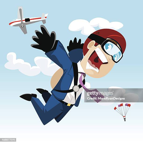 business-skydiver - steuerberater stock-grafiken, -clipart, -cartoons und -symbole