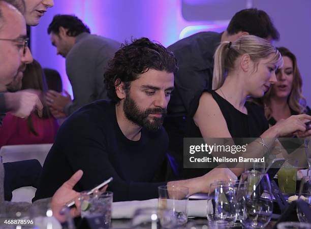 Oscar Isaac attends the Samsung Galaxy S 6 edge launch in New York City on April 7, 2015 in New York City.