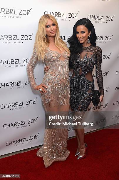 Actresses Paris Hilton and Lily Ghalichi attend the launch party of designer Charbel Zoe's new Los Angeles flagship store at Charbel Zoe Haute...