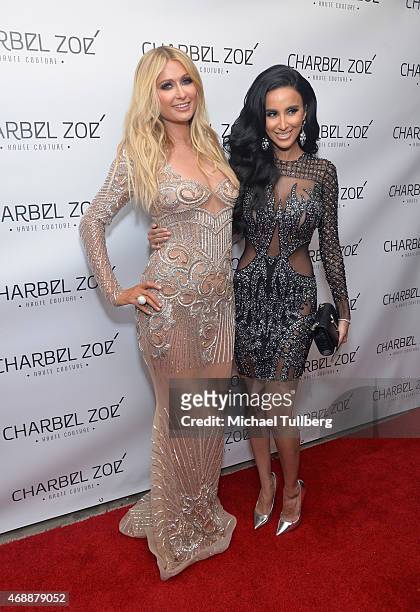Actresses Paris Hilton and Lily Ghalichi attend the launch party of designer Charbel Zoe's new Los Angeles flagship store at Charbel Zoe Haute...