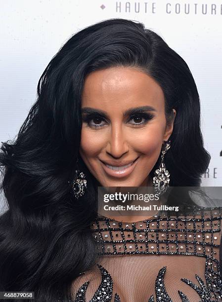 Actress Lily Ghalichi attends the launch party of designer Charbel Zoe's new Los Angeles flagship store at Charbel Zoe Haute Couture Store on April...