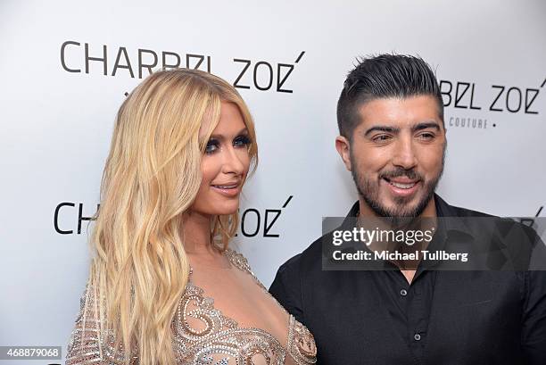 Paris Hilton and fashion designer Charbel Zoe attend the launch party of designer Charbel Zoe's new Los Angeles flagship store at Charbel Zoe Haute...