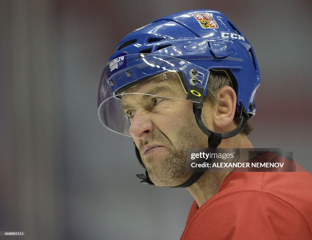OLY-2014-IHOCKEY-CZE-JAGR-TRAINING