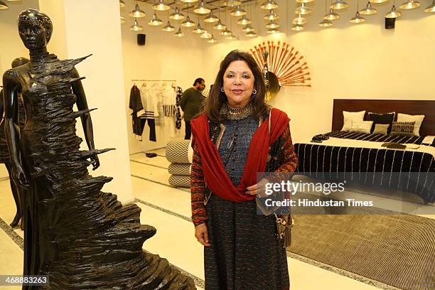 Indian fashion designer Ritu Kumar during the opening ceremony celebrations of the exhibition - Be Open Made in India: Samskara at Indira Gandhi...