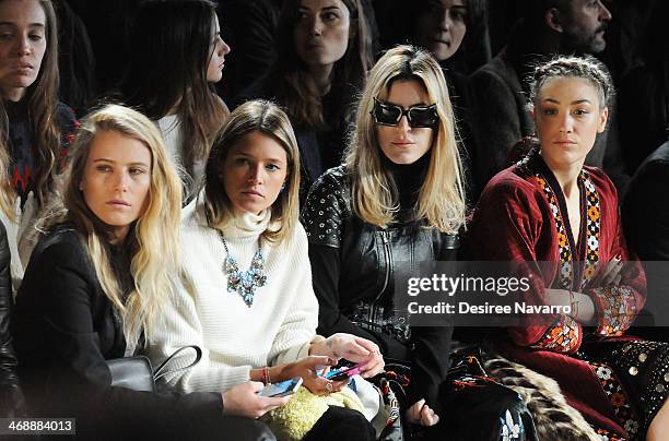 Dree Hemingway, Helena Bordon, Ioanna Gika and Mia Moretti attend the Diesel Black Gold Show during Mercedes-Benz Fashion Week Fall 2014 at Skylight...