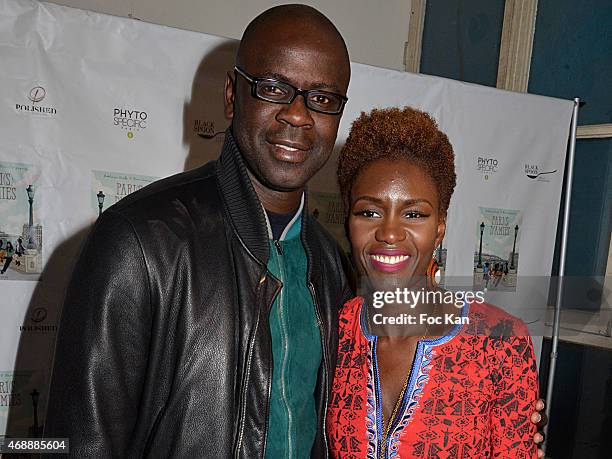 Lilian Thuram and Rokhaya Diallo attend The 'Pari D'Amies' : Rokhaya Diallo and Kim Consigny Book Launch Cocktail At Le Hangar on April 7, 2015 in...