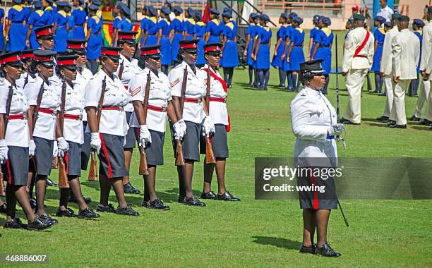 grenada indipendenza parade 40° anniversario - saint georges foto e immagini stock