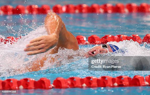 Grant Hackett of Australia swims in the Men's 4x200m Freestyle Relay Final during day six of the Australian National Swimming Championships at Sydney...