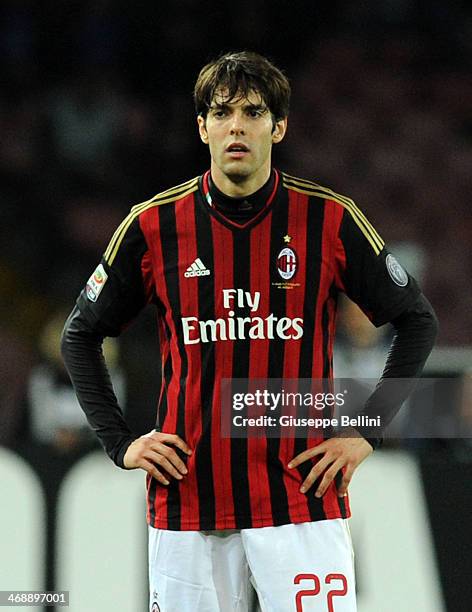 Kakà of Milan during the Serie A match between SSC Napoli and AC Milan at Stadio San Paolo on February 8, 2014 in Naples, Italy.