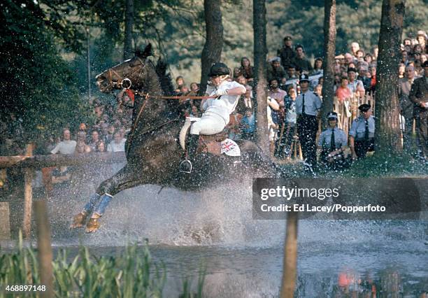 Princess Anne of Great Britain, riding Godowill, through the Trout Hatchery during the Cross-Country secion of the World Three-Day Eventing...