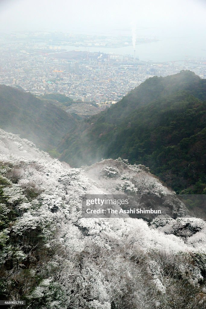 Cold-Air System Covering Japan Causes Snowfall