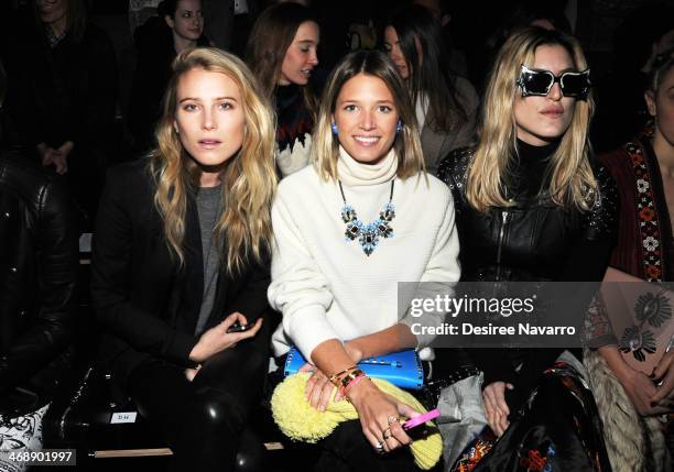 Dree Hemingway, Helena Bordon and Ioanna Gika attend the Diesel Black Gold Show during Mercedes-Benz Fashion Week Fall 2014 at Skylight at Moynihan...