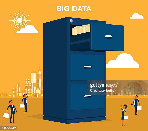 big data - filing cabinet stock illustrations