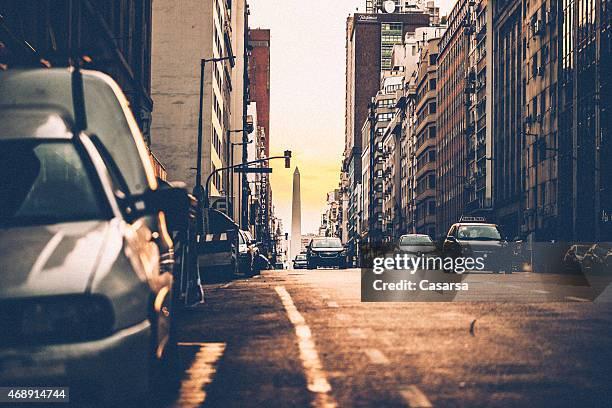 streets of buenos aires - obelisk stock pictures, royalty-free photos & images