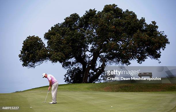 David Drysdale of Scotland putts on the 13th green during the ProAm prior to the Africa Open 2014 at the East London Golf Club on February 12, 2014...