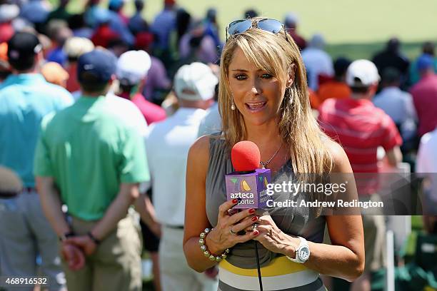 Ines Sainz during the Par 3 Contest prior to the start of the 2015 Masters Tournament at Augusta National Golf Club on April 8, 2015 in Augusta,...