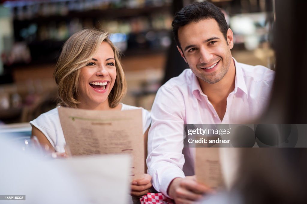 Couple having dinner with friends
