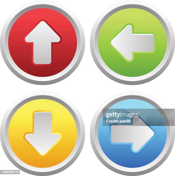 arrow buttons - web designer white background stock illustrations