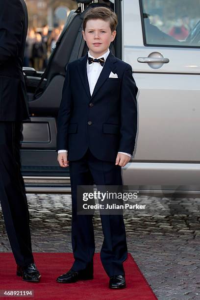 Prince Christian of Denmark attends a Gala Night to mark the forthcoming 75th Birthday of Queen Margrethe II of Denmark at Aarhus Concert Hall on...