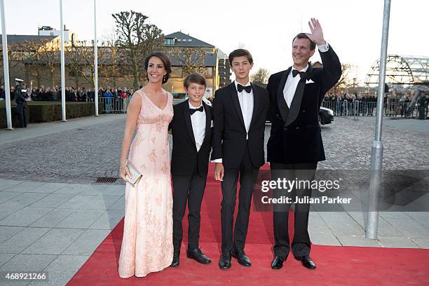 Princess Marie of Denmark, and Prince Joachim of Denmark with Prince Joachim's sons, Prince Felix and Prince Nikolai attend a Gala Night to mark the...