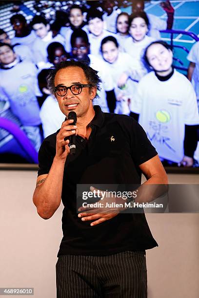 Yannick Noah attends the 'Sport Citoyen' Diner at UNESCO on April 8, 2015 in Paris, France.