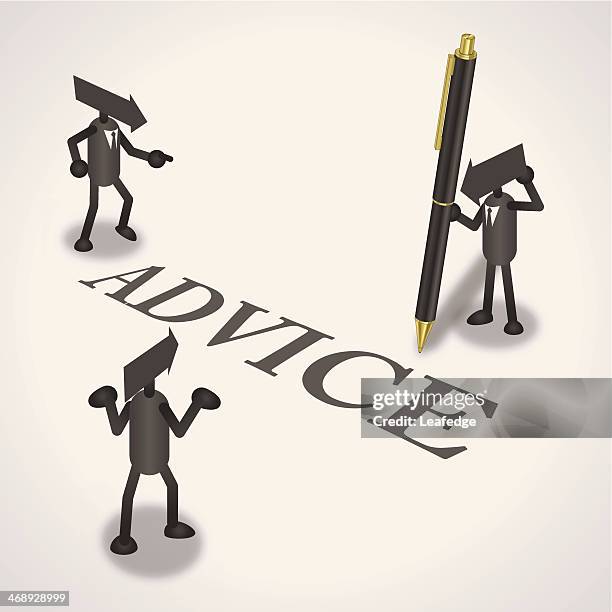 advice - man surrounded stock illustrations