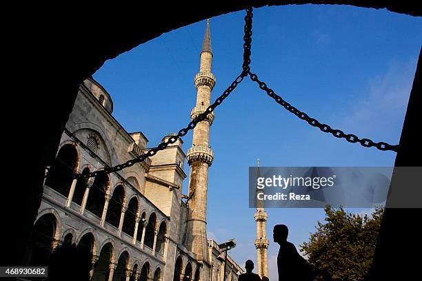 October 5 Sultanahmet Blue Mosque, Sultanahmet District, Istanbul, Turkey. One of the many entrances to the Sultanahmet Blue Mosque, located in the...