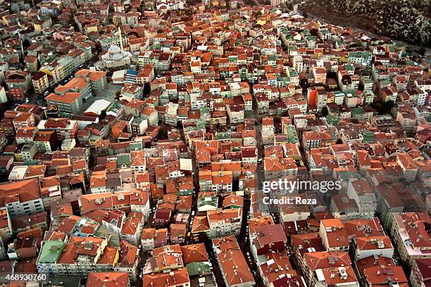 October 6 Isbank Tower 1, Levent District, Istanbul, Turkey. The rooftops of the Levent business district in Istanbul, taken from the top of the...