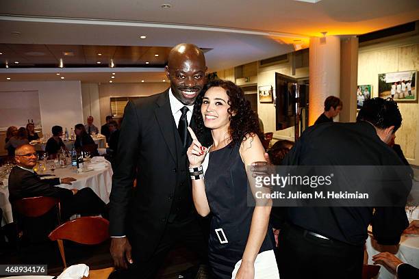Sylvere Cisse and Aida Touihri attend the 'Sport Citoyen' Diner at UNESCO on April 8, 2015 in Paris, France.