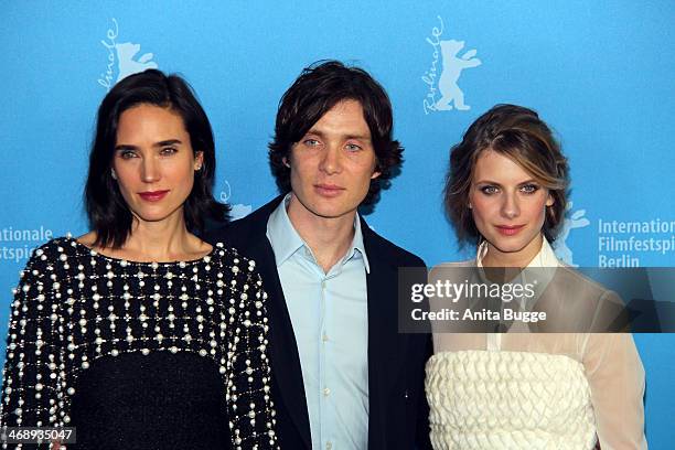 Jennifer Connelly, Cillian Murphy and Melanie Laurent attend the 'Aloft' photocall during 64th Berlinale International Film Festival at Grand Hyatt...