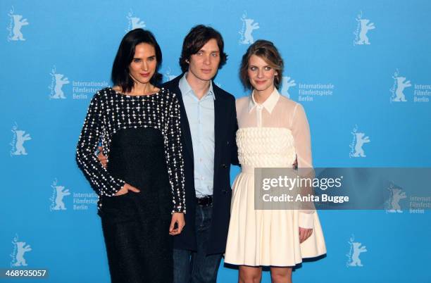 Jennifer Connelly, Cillian Murphy and Melanie Laurent attend the 'Aloft' photocall during 64th Berlinale International Film Festival at Grand Hyatt...