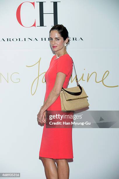 Carolina Adriana Herrera, bag detail, attends the photocall for CH 'Carolina Herrera' launch on April 8, 2015 in Seoul, South Korea.