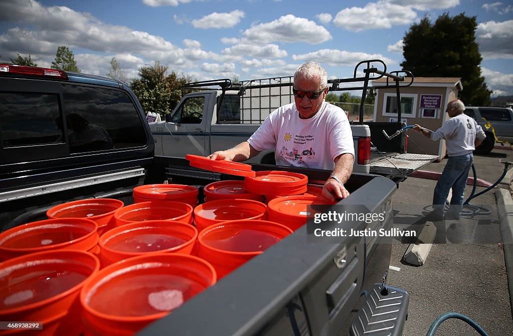 Residential Recycled Water Fill Stations Offer Water For Reuse On Lawns And Gardens