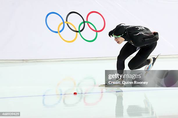 Brian Hansen of the United States competes during the Men's 1000m Speed Skating event during day 5 of the Sochi 2014 Winter Olympics at at Adler...