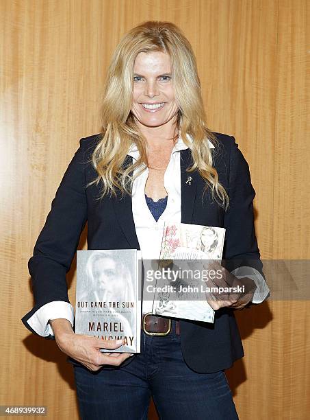 Mariel Hemingway promotes her new book "Out Came The Sun" with Judith Regan at Barnes & Noble, 86th & Lexington on April 8, 2015 in New York City.