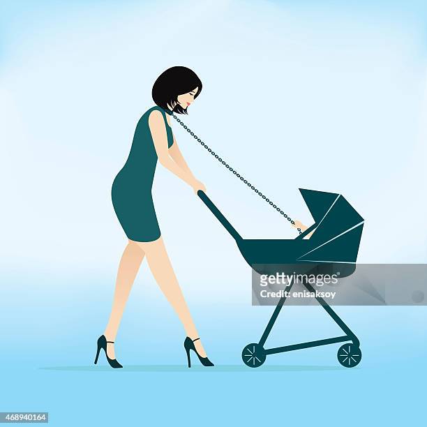 mother and child - working mother stock illustrations