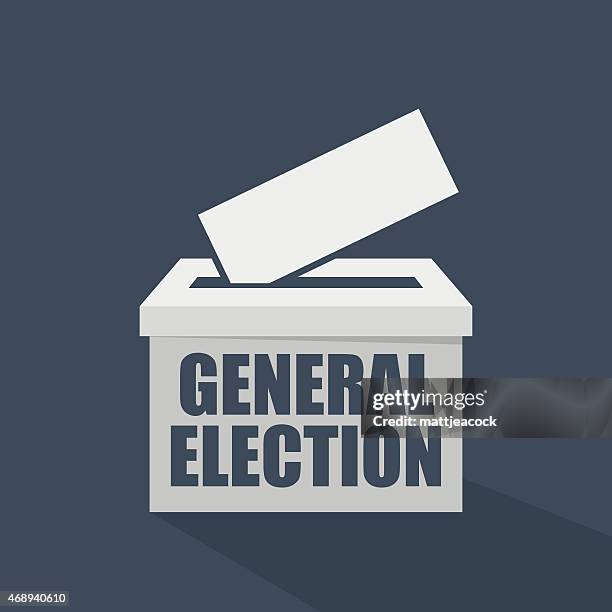 ilustraciones, imágenes clip art, dibujos animados e iconos de stock de elección general escrito en un blanco urna de voto - elección general