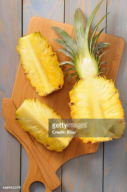 pineapple - pineapple cut stock pictures, royalty-free photos & images
