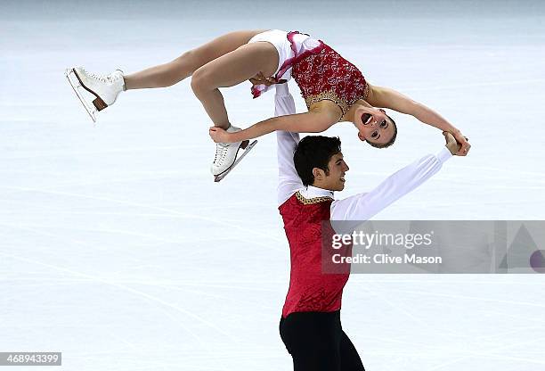 Paige Lawrence and Rudi Swiegers of Canada compete in the Figure Skating Pairs Free Skating during day five of the 2014 Sochi Olympics at Iceberg...