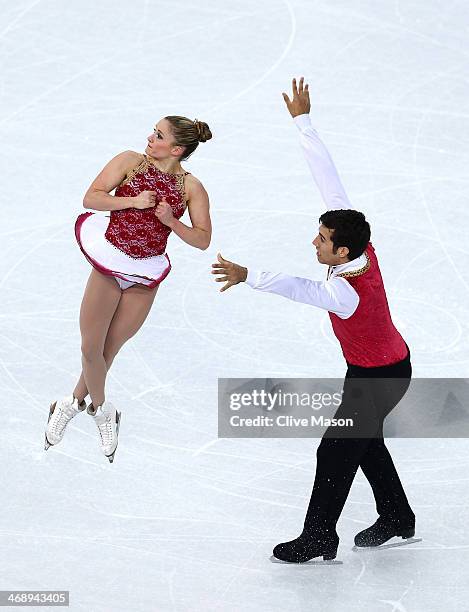 Paige Lawrence and Rudi Swiegers of Canada compete in the Figure Skating Pairs Free Skating during day five of the 2014 Sochi Olympics at Iceberg...