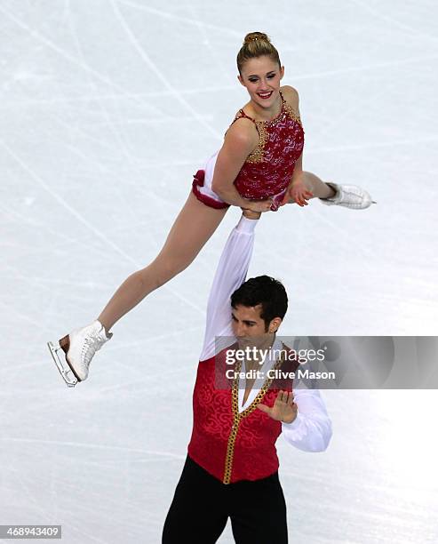 Paige Lawrence and Rudi Swiegers of Canada compete in the Figure Skating Pairs Free Skating during day five of the 2014 Sochi Olympics at Iceberg...