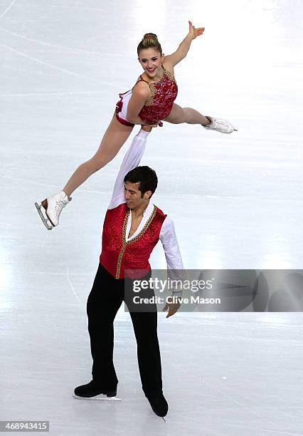 Paige Lawrence and Rudi Swiegers of Canada compete in the Figure Skating Pairs Free Skating during day five of the 2014 Sochi Olympics at Iceberg...