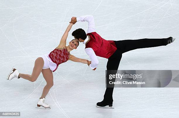 Paige Lawrence and Rudi Swiegers of Canada compete in the Figure Skating Pairs Free Skating during day five of the 2014 Sochi Olympics at Iceberg...